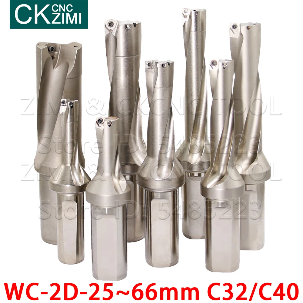 

WC 2D depth U drill C32 C40 25-66mm Indexable Drill Bit fast drill Water U drill CNC Lathe tools for WCMX WCMT Turning inserts