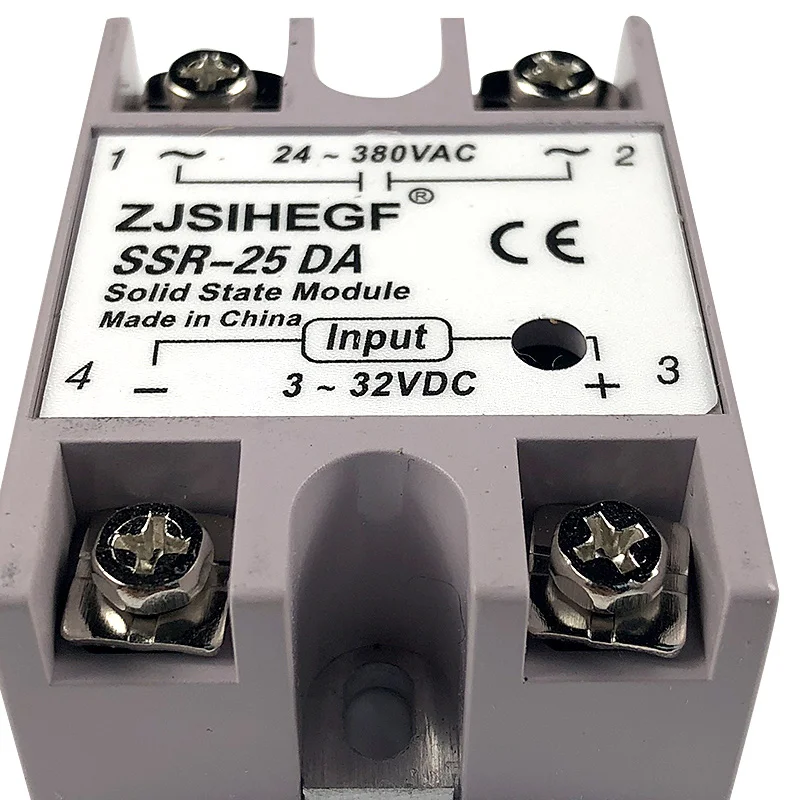 SSR-25DA твердотельное реле 25А модуль 3-32 В DC вход 24-380 В AC SSR 25DA реле для температурного контроллера