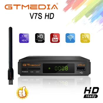 

GTMedia V7S HD Satellite TV Receiver DVB-S2 Decoder With USB WIFI Full HD 1080P Power by Freesat Stock in Brazil drop shipping