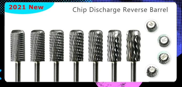Description Picture 2 of itemHYTOOS 5 in 1 Nail Drill Bits Tapered Two-Way Carbide Burr Rotary Milling Cutter for Manicure Electric Drills Nails Accessories