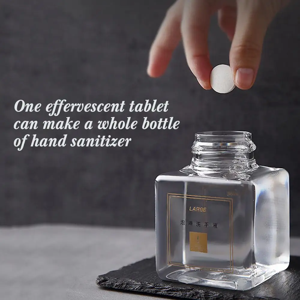 

10PCS Effervescent Tablets Antibacterial Hand Sanitizer With 200ml Refillable Bottle Foam Hand SanitizerTravel Dispenser Bottle