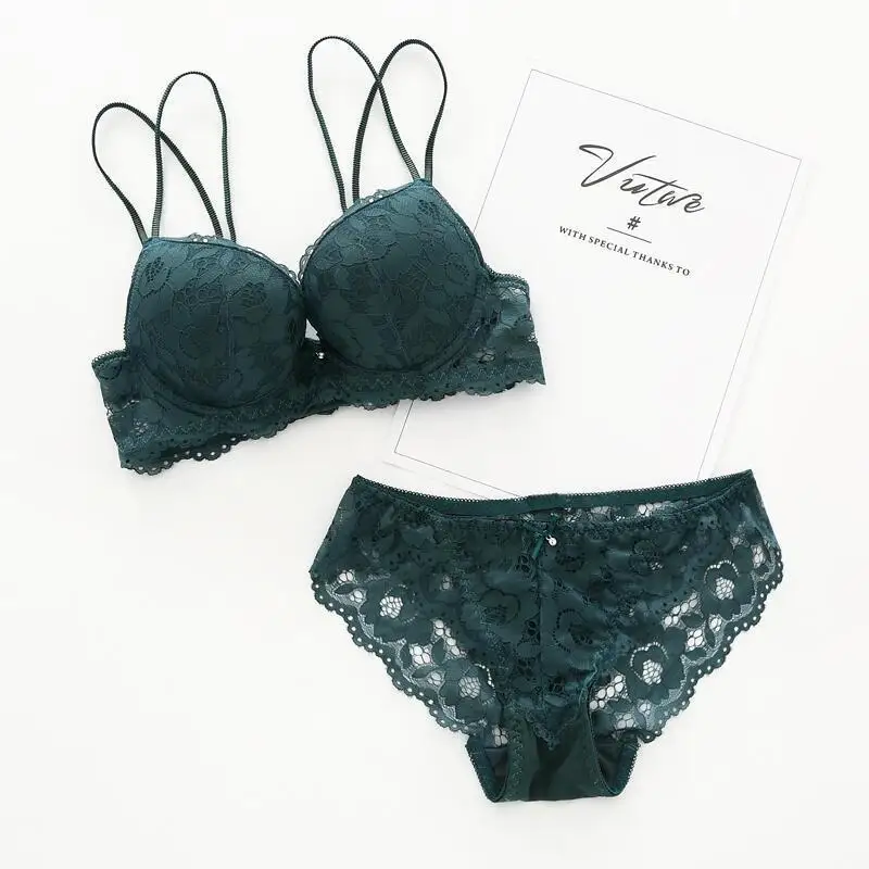 Sexy Lingerie Set Underwear Women Push Up Lenceria Mujer Femme Underwire Langerie Girl Bralette Bras And Panty Feminina Lace Bra bra and knicker sets cheap Bra & Brief Sets