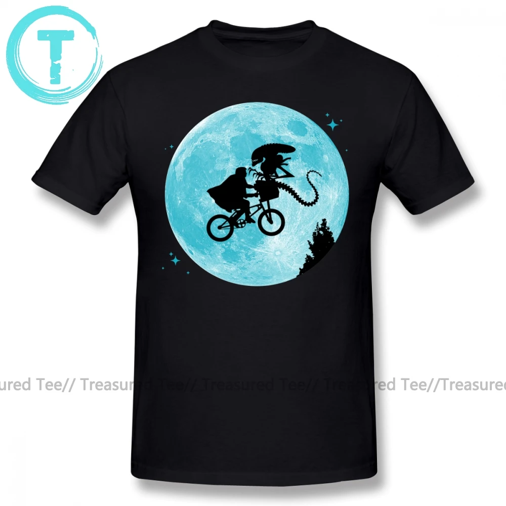 Koop ET T shirt Cartoon Print ET. Vs Aliens T Shirt Classic Heren Tee Shirt Katoen Korte Mouwen Grappige Grafische 6xl Casual Tshirt