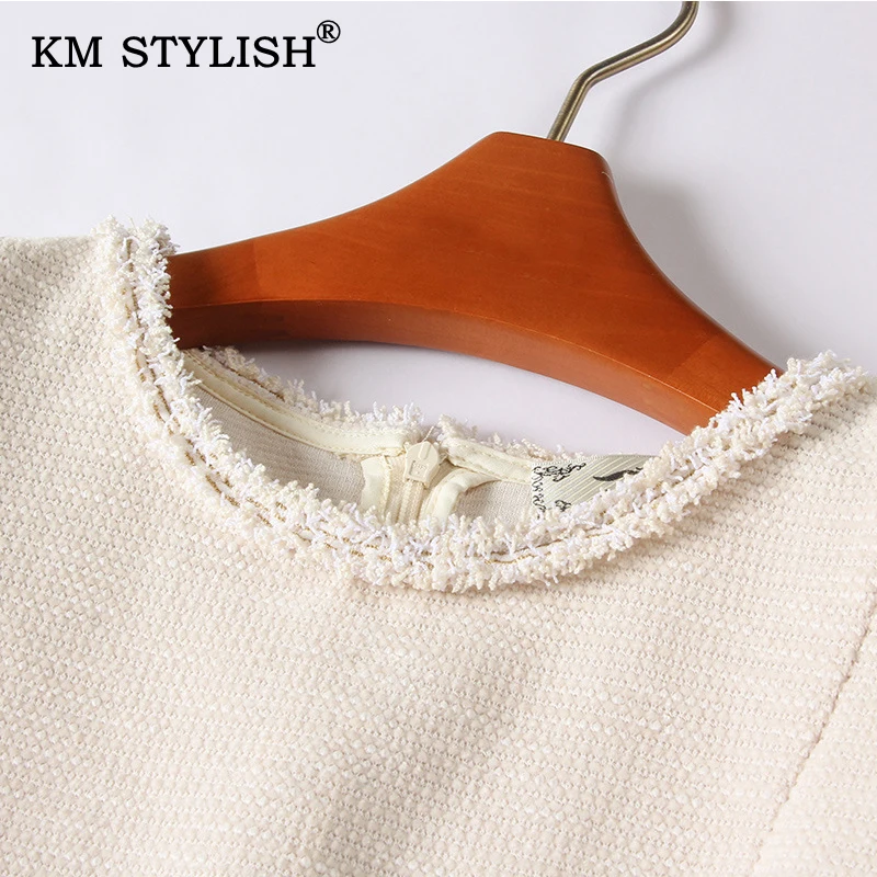 Новое Женское платье с круглым вырезом, однотонный лоскутный жемчуг с узкой талией, в элегантном стиле OL Fit Grace длинный рукав с бисером ТРАПЕЦИЕВИДНОЕ ПЛАТЬЕ
