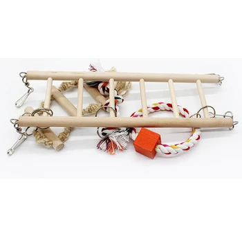 

29cm*9cm*23cm Hamster Hanging Bridge Flexible Wooden Toys Rat Mouse Hamster Parrot Hanging Ladder Bridge Shelf Cage