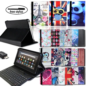

Drop Resistance Multicolor Tablet Case Cover Wired Keyboard Flip Holster Case for Amazon Kindle Fire HD 8.9" Tablet Accessories