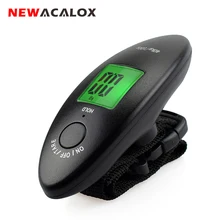 NEWACALOX 40 кг x 100 г, Мини цифровые весы для рыбалки, багажа, путешествий, взвешивание, стальной двор, ЖК-дисплей, Висячие Электронные весы на ремешке