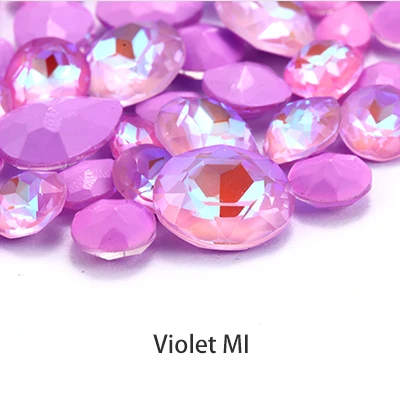 Violet MI Блестящий Бриллиант смешанный цвет K9 Кристалл Diy Стразы для стекла Стразы для ногтевого дизайна украшение для Ремесла Бисер для одежды DIY ювелирные изделия - Цвет: Violet MI