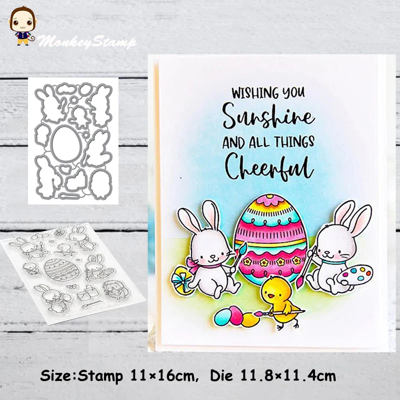 Обезьяна Пасхальный кролик металлические штампы и трафарет для сделай сам