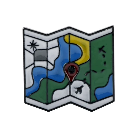Map Brooch Airport Destination Brooch Pin Clothes Backpack Badge Pin Hajin Lovers Friend Never Give Up Accessories