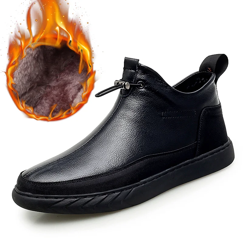 

Men's Winter Snow Boots Fur Ankle Boots Men Casual Shoes High Quality Plush Men Outdoor Work Shoes