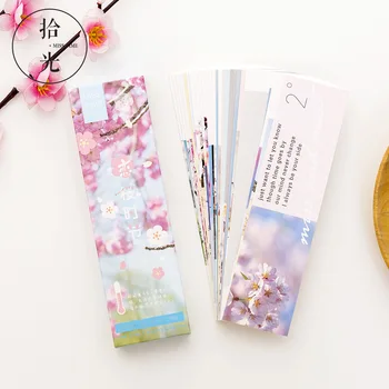 

30Pcs/set Beautiful Japanese Style Bookmarks Message Card Vintage Book Notes Paper Page Holder for Books Stationery Teacher Gift