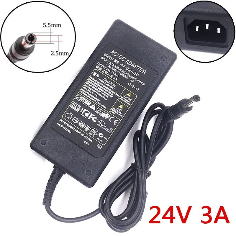 

24V 3A 5.5mm * 2.5mm AC/ DC Adapter Power Supply For TSC TTP-244Plus/243E/342E pro Barcode printer New
