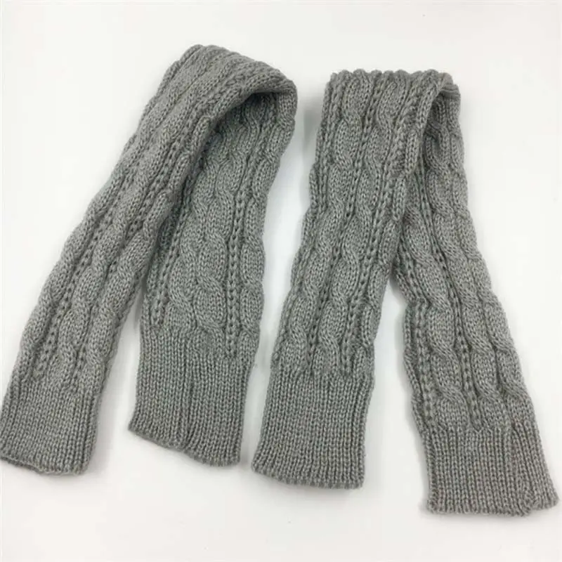 Dark Grey Перчатки без пальцев теплые рукавицы наручные женские локоть перчатки руки теплые милые длинные зимние вязаные 50 см - Цвет: Dark Grey