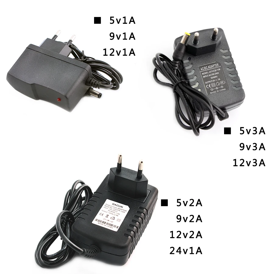 12V источник питания 5V 220V трансформаторы для освещения DC 5V 9V 12V 24V DC 1A 2A 3A AC 24V Вольт Светодиодный источник питания трансформатор 220-12