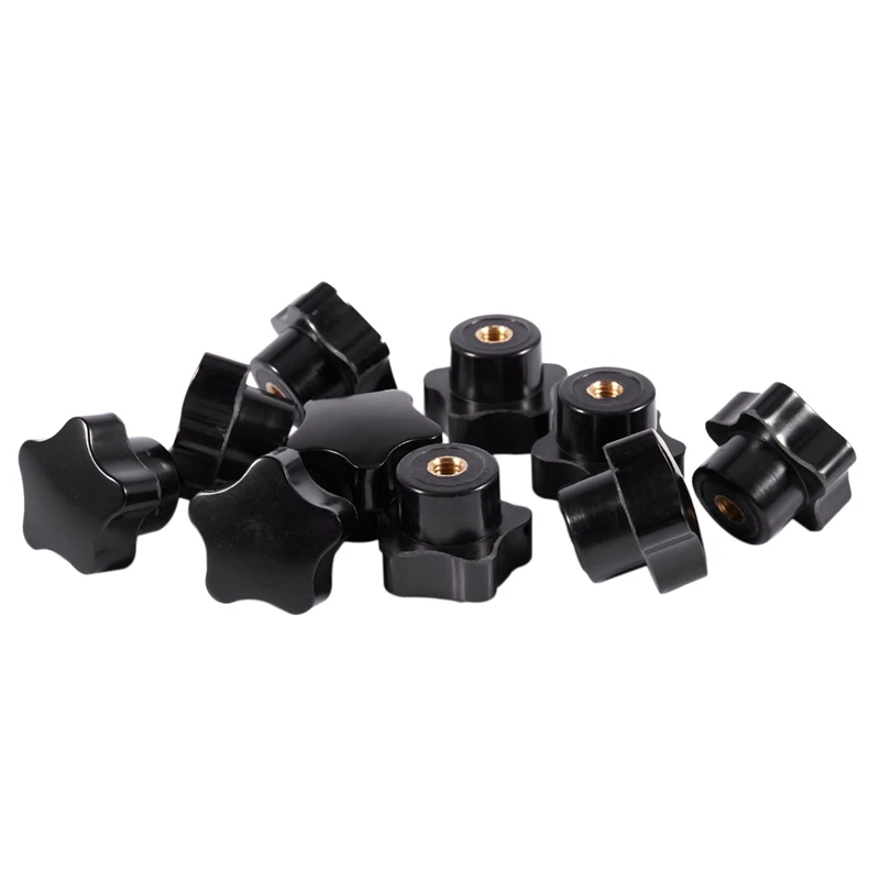 

M6 Female Thread 32mm Star Shaped Head Clamping Nuts Knob 10 Pcs