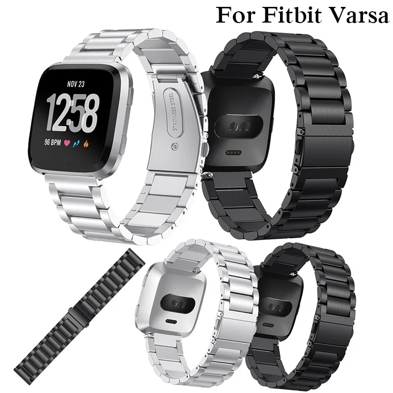 Металлический ремешок для Fitbit Versa ремешок для женщин с булавкой Безвинтовые браслеты из нержавеющей стали Сменные аксессуары