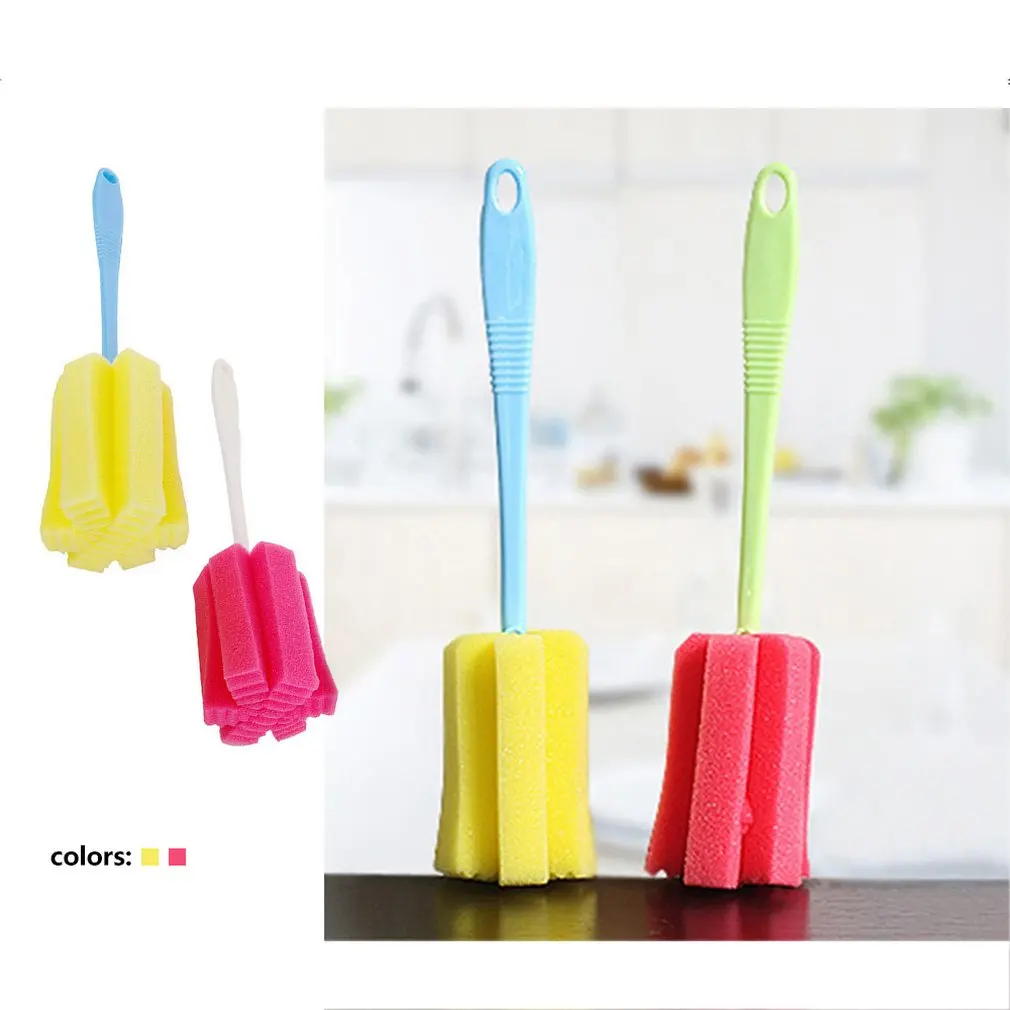 Sponge Vacuum Cup Cleaning Brush Bottle Thermos Mug Cleaning Tool with Long Handle Coffee Glasses Pot Milk Cup Mugs Sponges