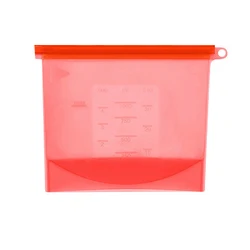 Premium Reusable Silicone Food Storage Bag - Airtight Seal, Food - Grade for Vegetables, Liquids, Snacks, and Meats (Red)