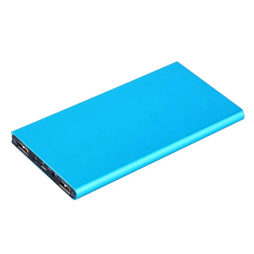blue Мощность банк 20000mAh батарея Usb мини Портативный Мощность банк легкий 5V 1A/2.1A Dual USB Батарея Зарядное устройство Мощность резервного копирования для телефона - Цвет: blue