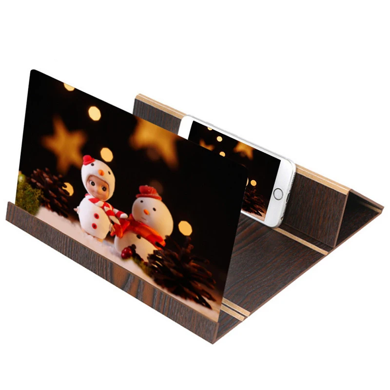 

Portable 12 inch Phone Screen Amplifier Mobile Stand Wood HD Video Screen Magnifier Foldable Anti-radiation Phone Desk Holder