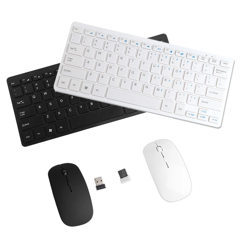 

Wireless Keyboard Mouse Combo 2.4GHz Mini Keyboard Ultra-Thin Mouse Combo Set For Desktops Laptops