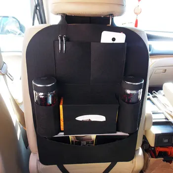 

Multi-fuction Car Seat Storage Bag Fabric Back Seat Organizer Storage Pouch Auto Travel Hanger with Tissue Box Drinks Holder