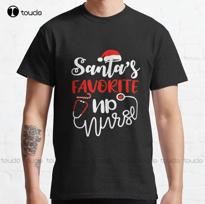 Классическая мужская футболка Santas с изображением медсестры повседневные