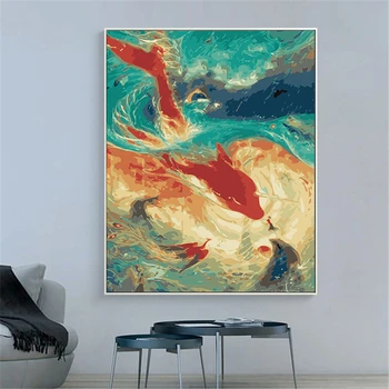 

Abstract Goldfish Paintings By Numbers DIY Pictures Oil Coloring By Numbers Set Drawing By Numbers Canvas Decor New Arrivals