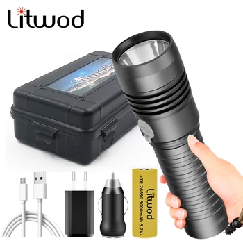 

New Arrive Led Flashlight Torch Raminas Bulbs Power by 18650 or 26650 Battery USB Rechargeable Aluminum 20W Same Bright XHP50.2