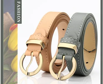 

2020 explosion models ladies fashion round alloy pin buckle wild sweater coat dress decoration student casual belt