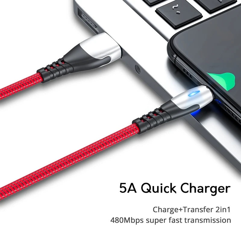 5A кабель USB Type C с функцией быстрой зарядки usb для передачи данных (синхронизации) и