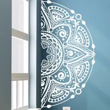 Наклейка на половину стены мандала, съемная Виниловая наклейка для дома, медитация, Йога, Настенная роспись для гостиной, спальни