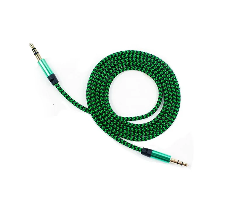 3,5 мм стерео автомобильный Премиум вспомогательный аудио кабель с золотистые коннекторы для смартфона аудио кабель mp3 плееры дома/автомобиля стереосистемы - Цвет: Зеленый