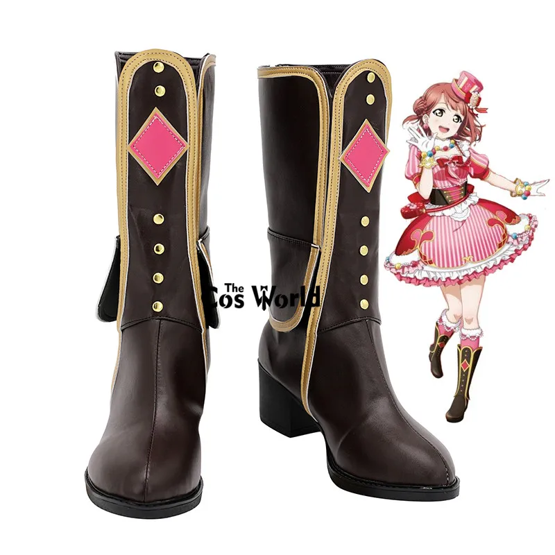 

Love Live! Ниджигасаки, старшая школа, идол, клубный блок aакадемический идол, zu1-na ueхара Ayumu, аниме, косплей, низкий каблук, обувь, сапоги