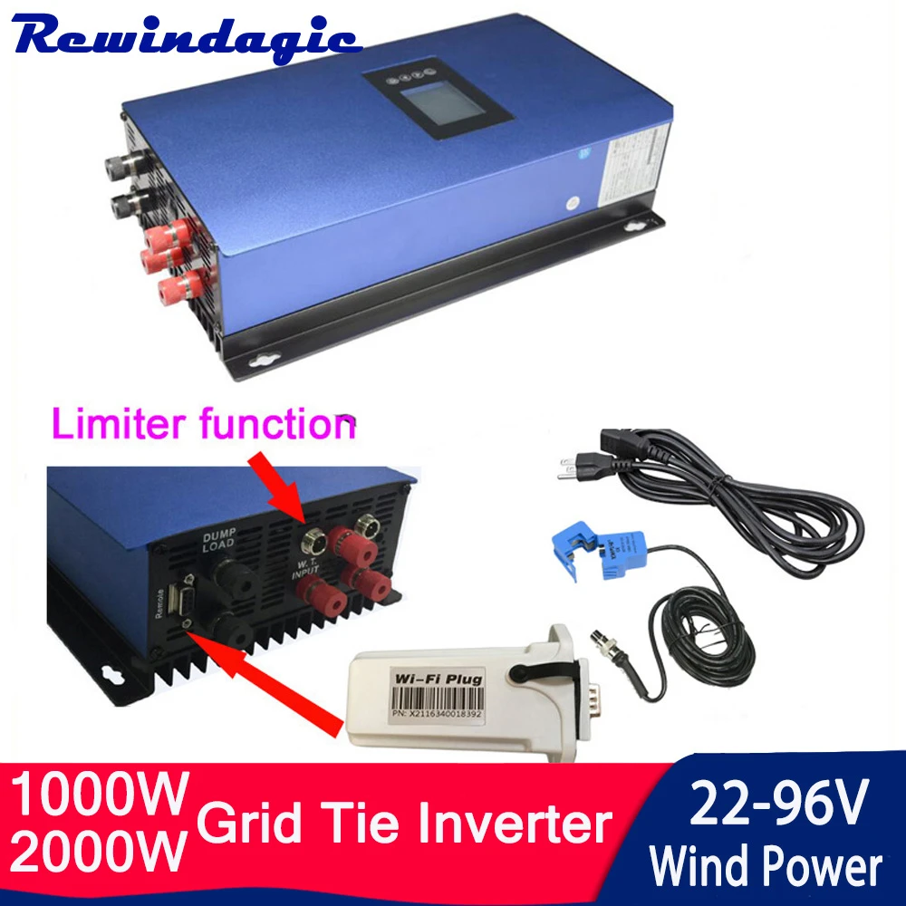 2KW純粋な正弦波グリッド風力発電インバータbultでリミッターとwifi