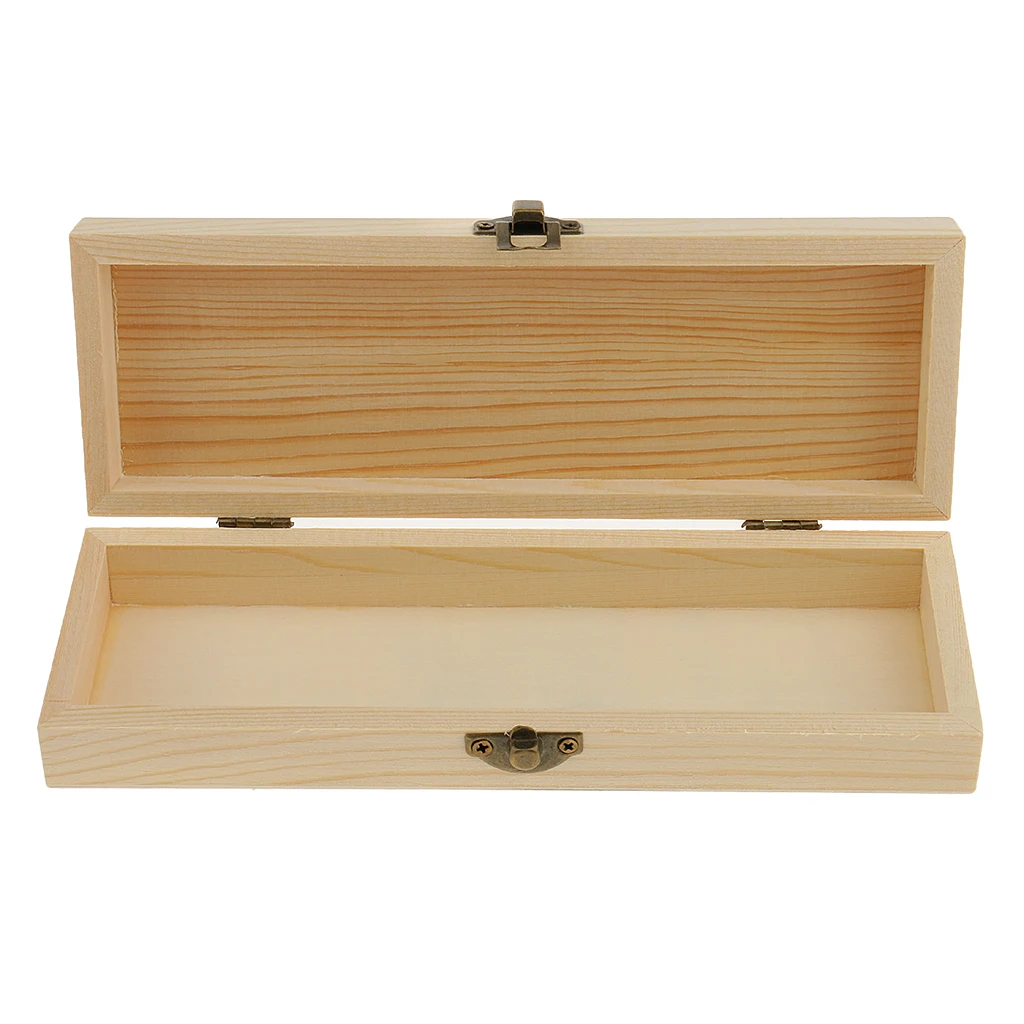 Blank Rectangle Unfinished Wooden Jewelry Gift Box for  DIY Craft Supplies