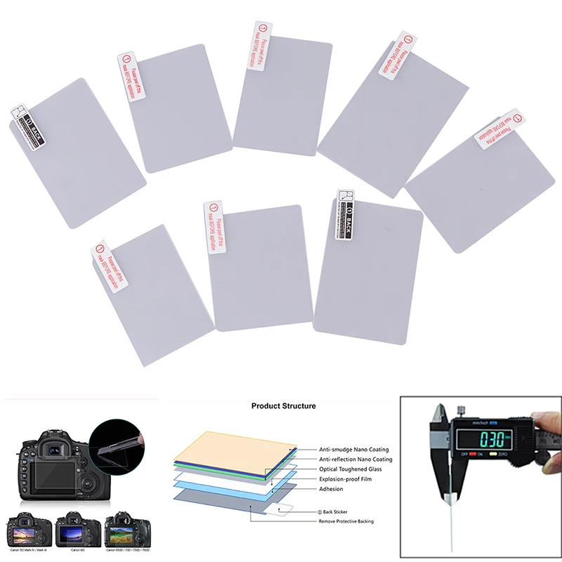 Screen Protector For Canon 5D Mark III IV EOS 6D 7D Mark II 100D/M3 EOS 200D 650D 1200D SX600 G7X Tempered Glass LCD Film