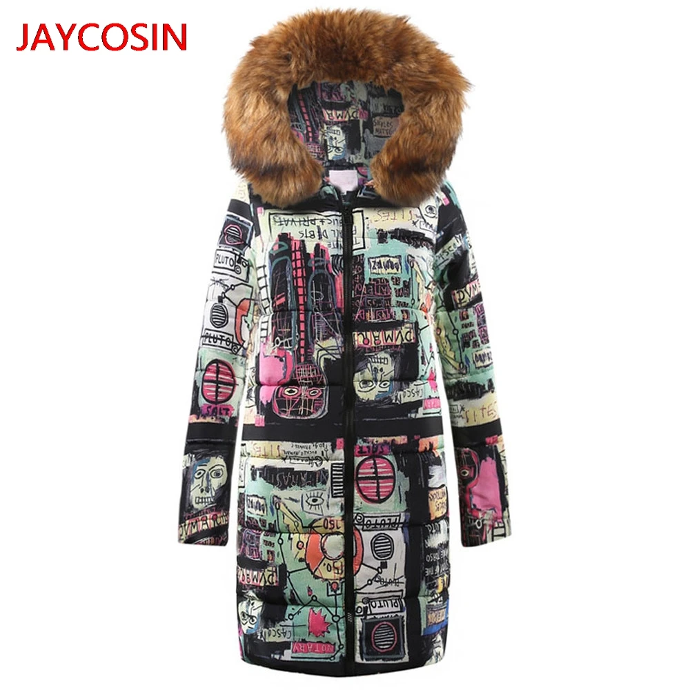 JAYCOSIN женские парки женские зимние длинные пуховые хлопковые Дамская парка пальто с капюшоном стеганая куртка Верхняя одежда Лидер продаж L400826