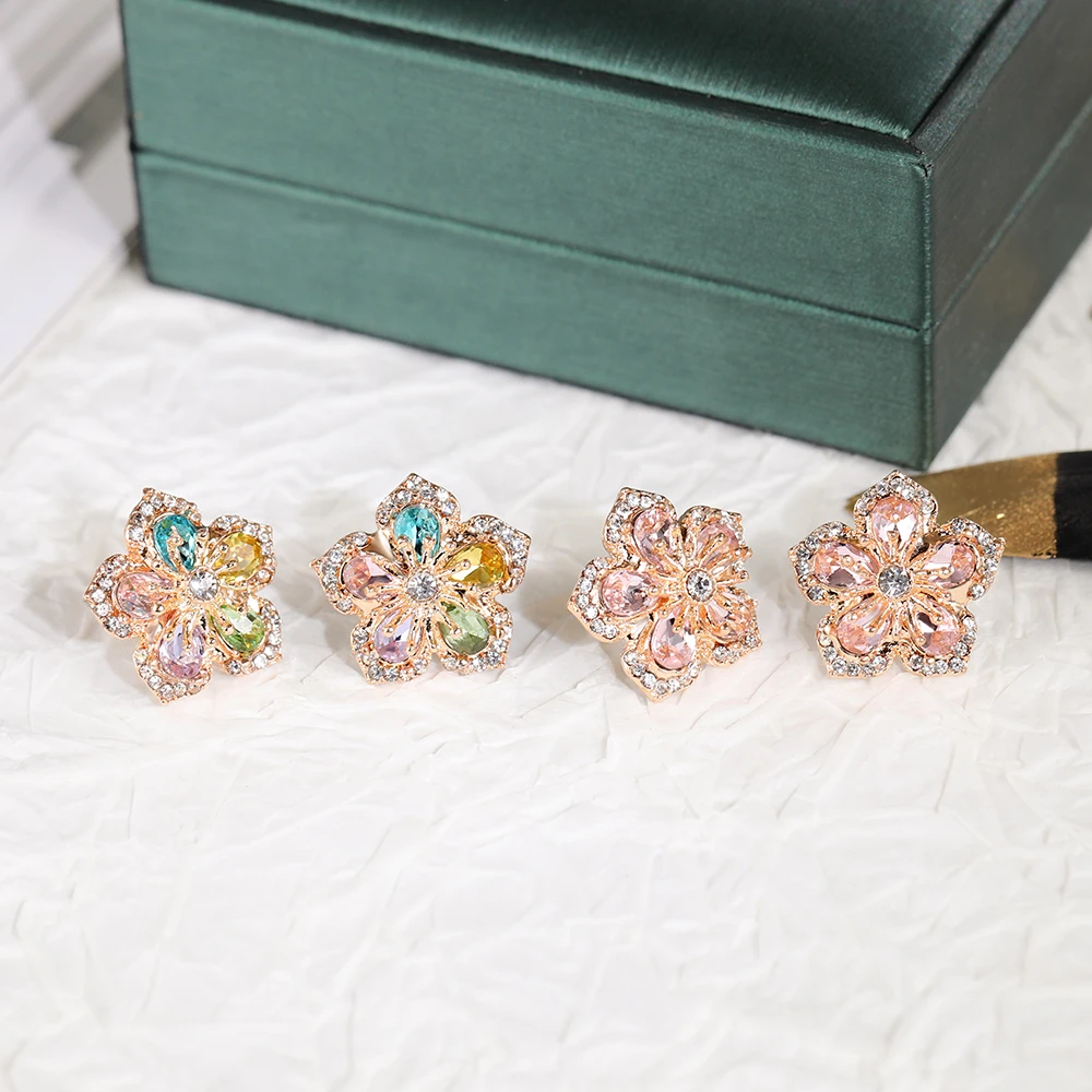 Waliicorners Flower Stud Earrings Brilliant Delicate Multi Pink Color Girl Gift Fashion Earrings For Women 11 H207e1dd5a4804c98a35eb6d3ee50ca30K