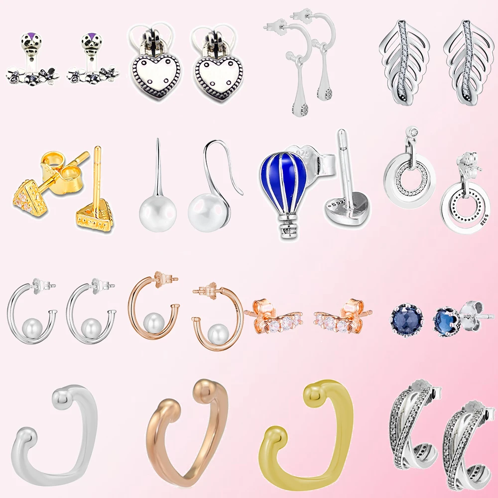 925 пробы серебряные классические симметричные серьги с аутентичными звездами дамские очаровательные модные ювелирные изделия DIY