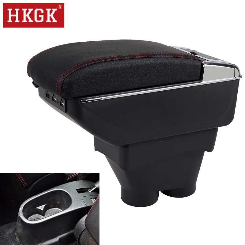 

For Peugeot 208 Armrest Box Dual layer Rotatable central Store content box cup holder ashtray USB Charging car accessories