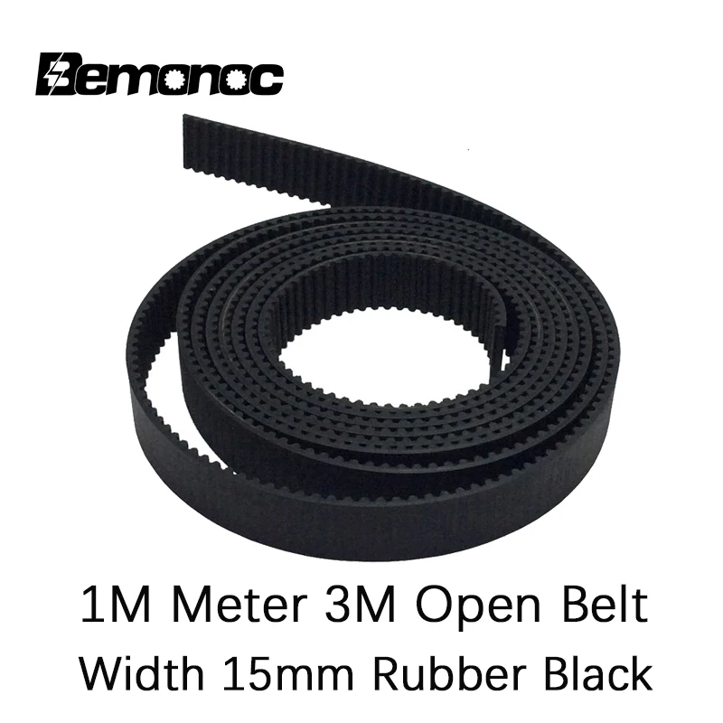 

Bemonoc 1Meter HTD3M Rubber Open Belt 3M 15Width Timing Transmission Belt 3M Polyurethane for Laser Engraving Cutting Machine