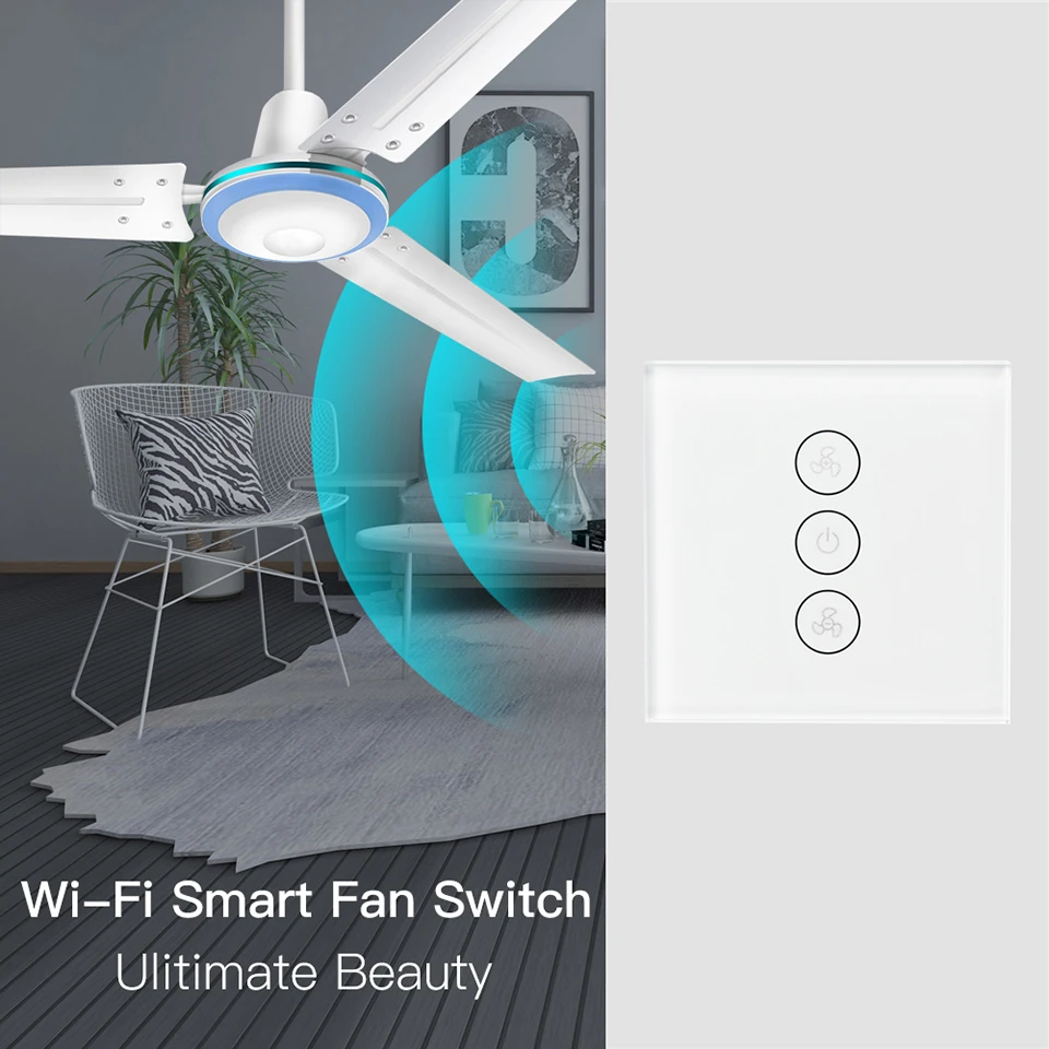 Умный потолочный Fan Switch Tuya WiFi дистанционный таймер и переключатель контроля