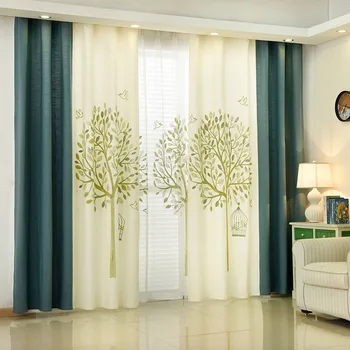 

New Type Factory Direct Selling Customized Korean Pastoral Cotton and Hemp Embroidery Shade Curtain Cloth Blackout Curtains