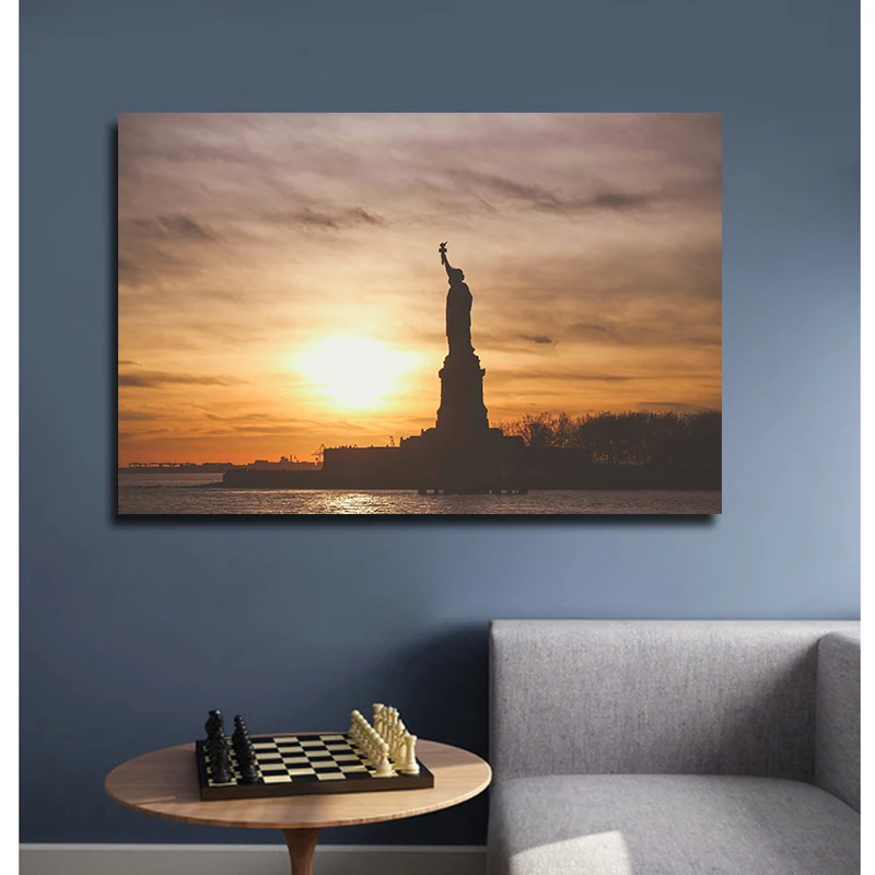 

Modern Wall Art Canvas Painting Landscape Posters and Prints Sunset and Lake Wall Pictures for Living Room Cuadros Home Decor