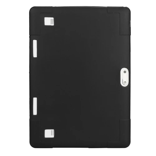10," Универсальный мягкий силиконовый чехол для 10 10,1 дюймов Android Tablet PC противоударный сплошной цвет задняя крышка защитный чехол - Цвет: black