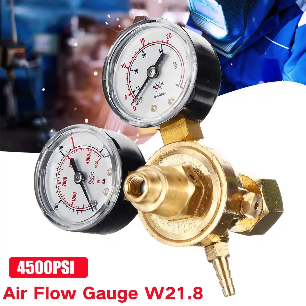 Gas Bottle Regulator CO2 Argon Mig Tig Weld 0-4500PSI//0-10BAR Pressure Reducing