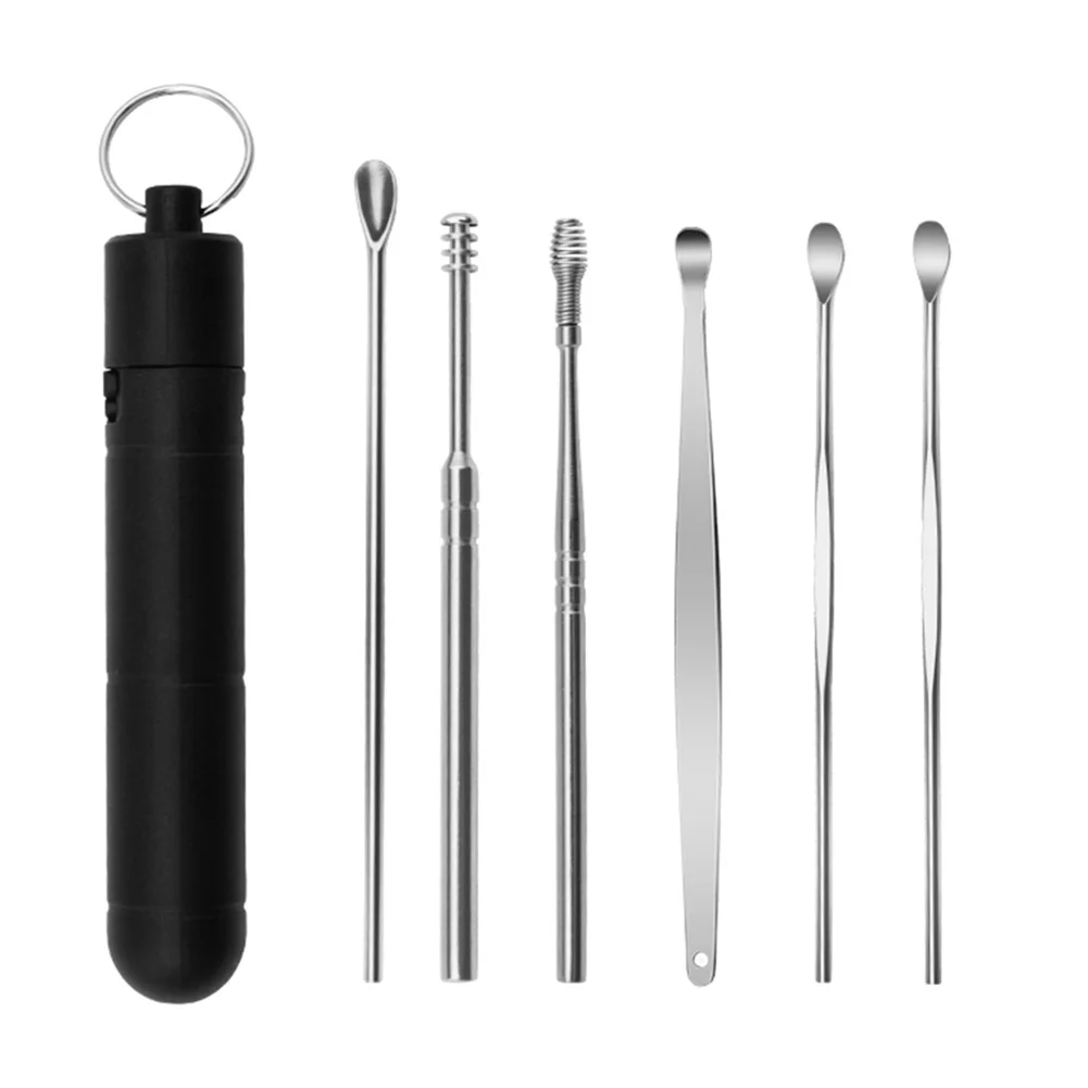 6PCS Ear Cleaner Wax Removal Tool Earpick Sticks Earwax Remover Curette Ear Pick Cleaning Ear Cleanser Spoon Health Care Earpick