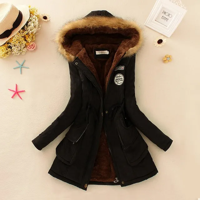 Cores com Capuz Moda Parka Cabolsa Feminino Tamanho Grande Manga Comprida Grosso Calor Roupas 2021 Outono Inverno Novo 16 Algodão Jaqueta Jd598 4 comprida grosso calor roupas 2020 outono inverno